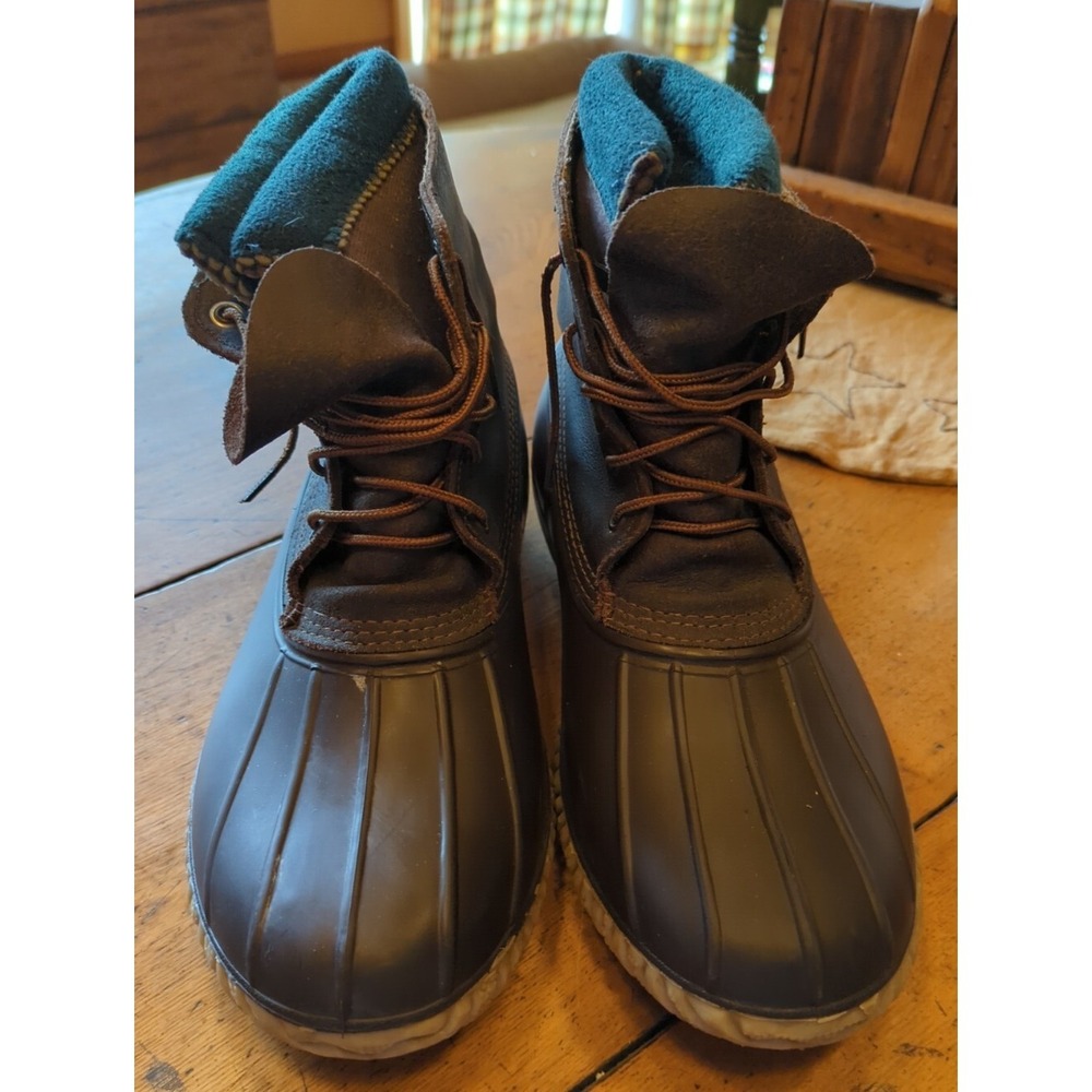 Lacrosse Duck Boots Leather & Inserts Mens Waterproof Rubber Brown READ DESCRIPT